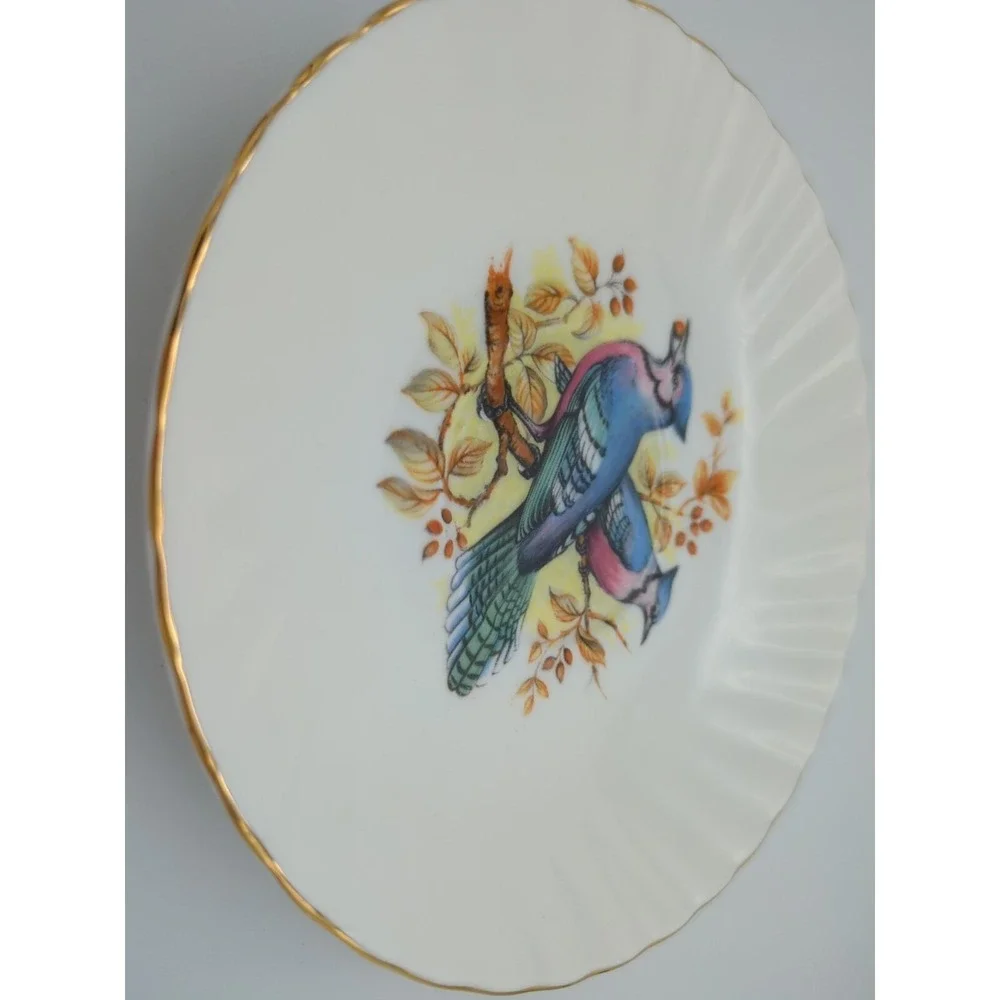 Vintage Royal Dover Bluejay Fine Bone China Teacup‎ Replacement Pair